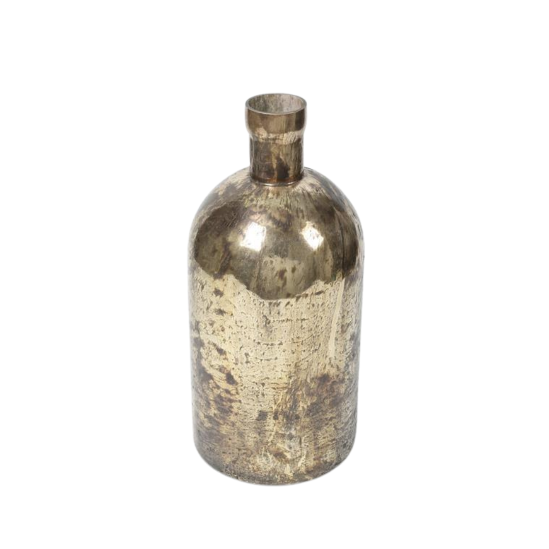 ANTIQUE COPPER MATTE GLASS BOTTLE VASE