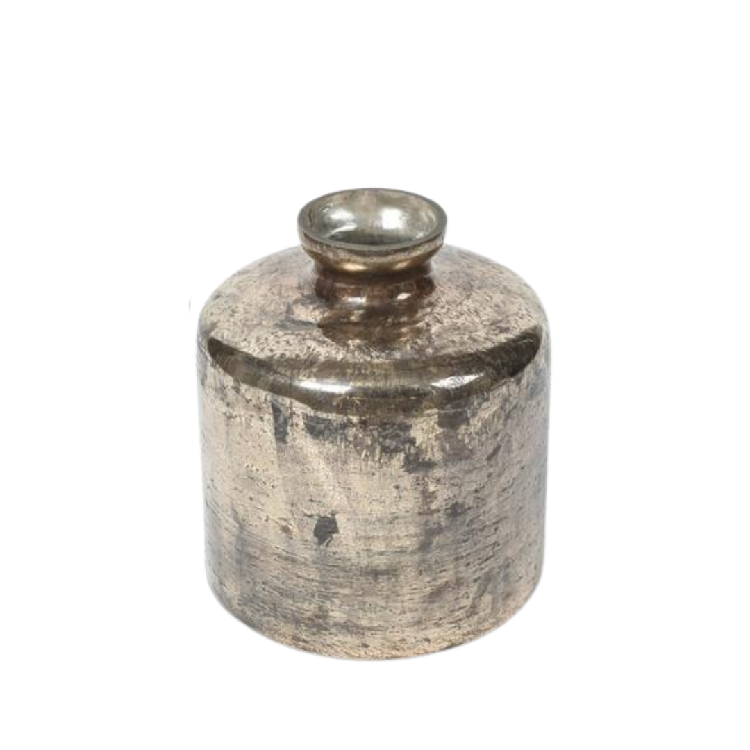 ANTIQUE COPPER MATTE GLASS BOTTLE VASE
