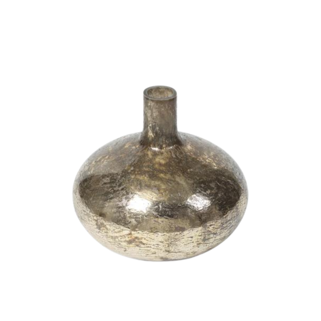 ANTIQUE COPPER MATTE GLASS BOTTLE VASE