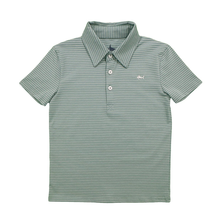 AQUA STRIPE BANKS PERFORMANCE POLO