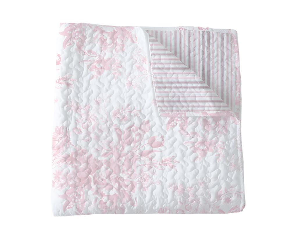 pink rose toile baby blanket