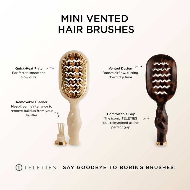 TORTOISE MINI VENTED HAIR BRUSH