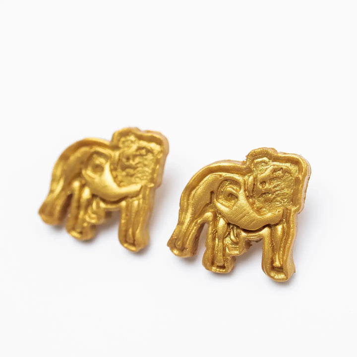 GOLD BULLDOG STUD EARRINGS