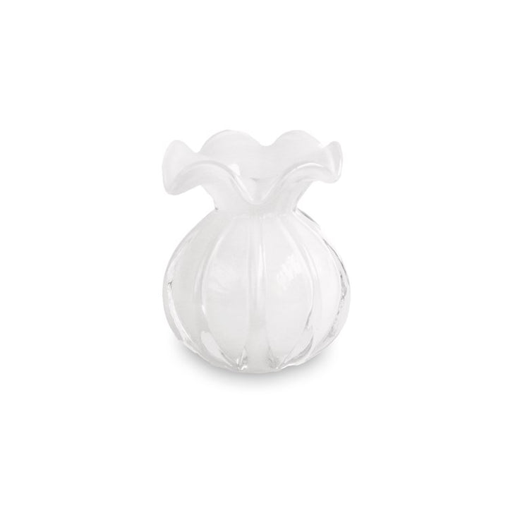 WHITE VENTO ROUND BUD GLASS VASE