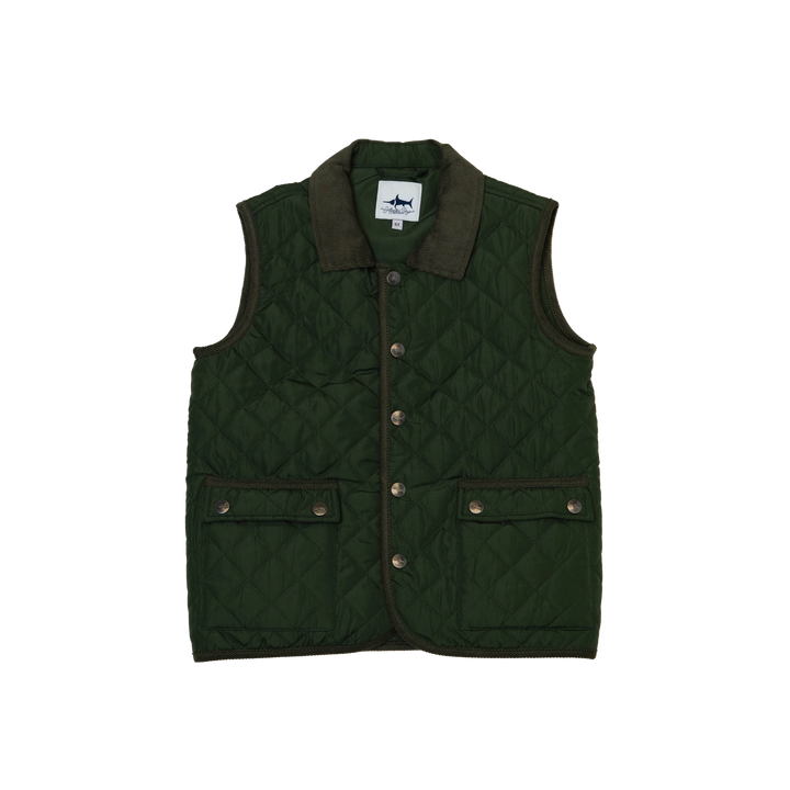 Green quilting adds texture and timeless sporting style.
A contrasting corduroy collar brings a refined heritage finish.