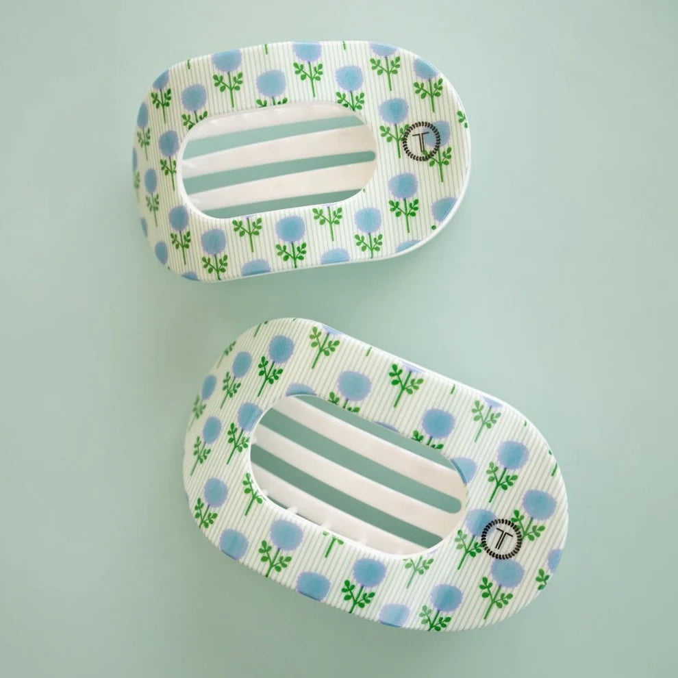 TELETIES X LAURA PARK | BLUE MARIGOLD FLAT ROUND HAIR
CLIP
