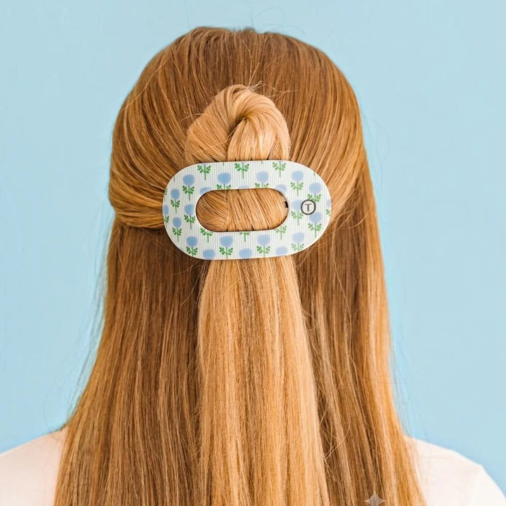 TELETIES X LAURA PARK | BLUE MARIGOLD FLAT ROUND HAIR
CLIP