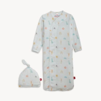 LULLABY SKY BLUE MAGNETIC GOWN & HAT SET