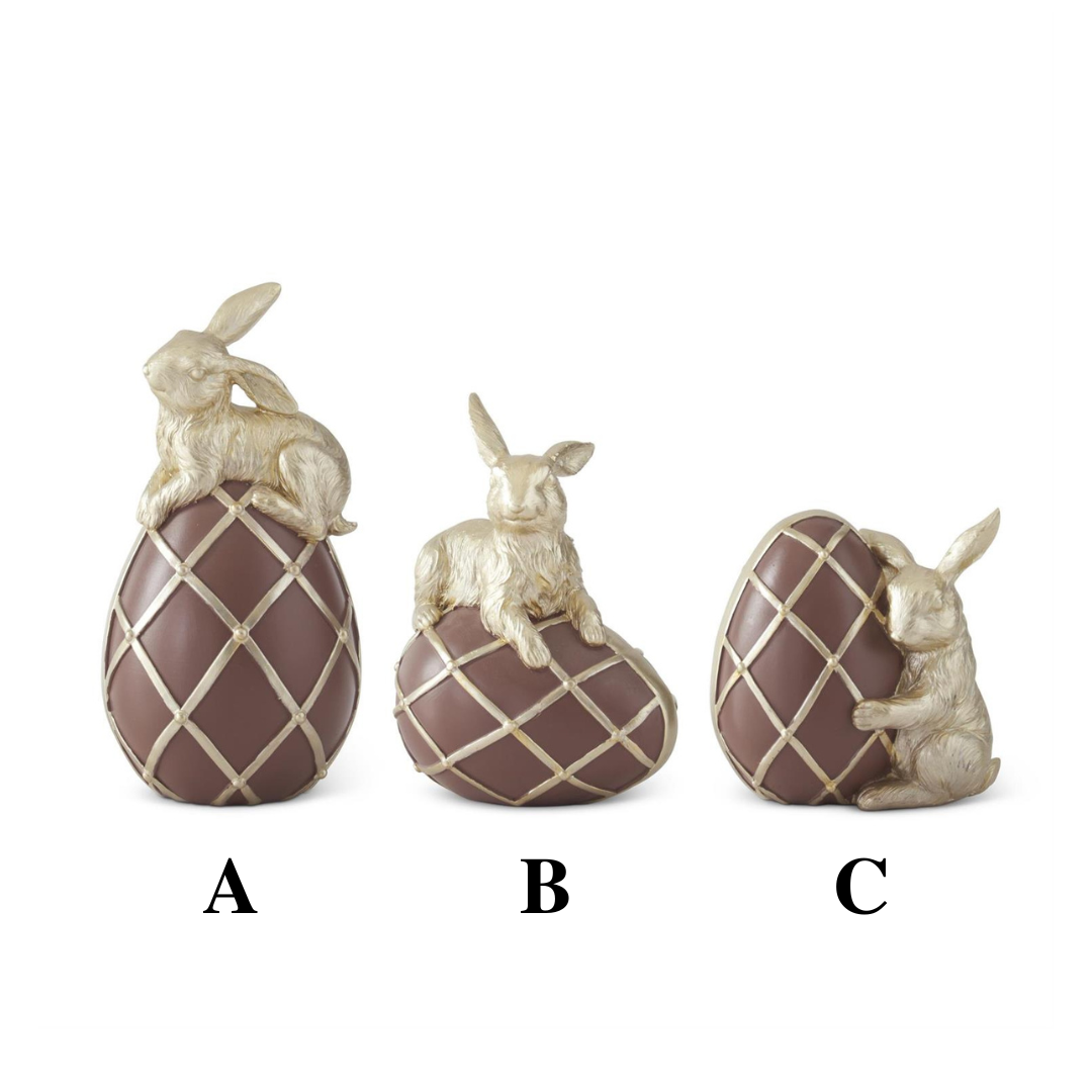 CHOCOLATE & GOLD EASTER EGG WITH GOLD BUNNY
