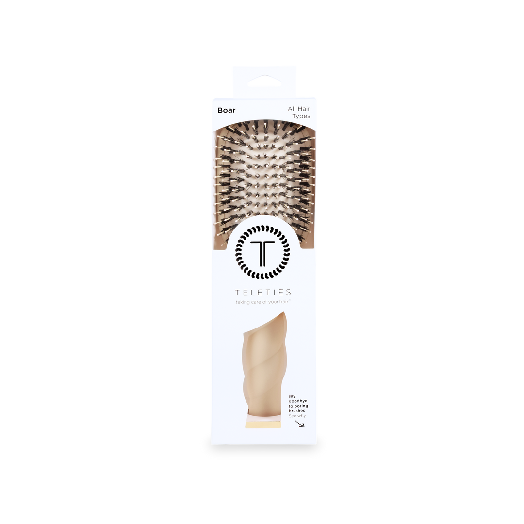 TAN BOAR BRISTLE HAIR BRUSH