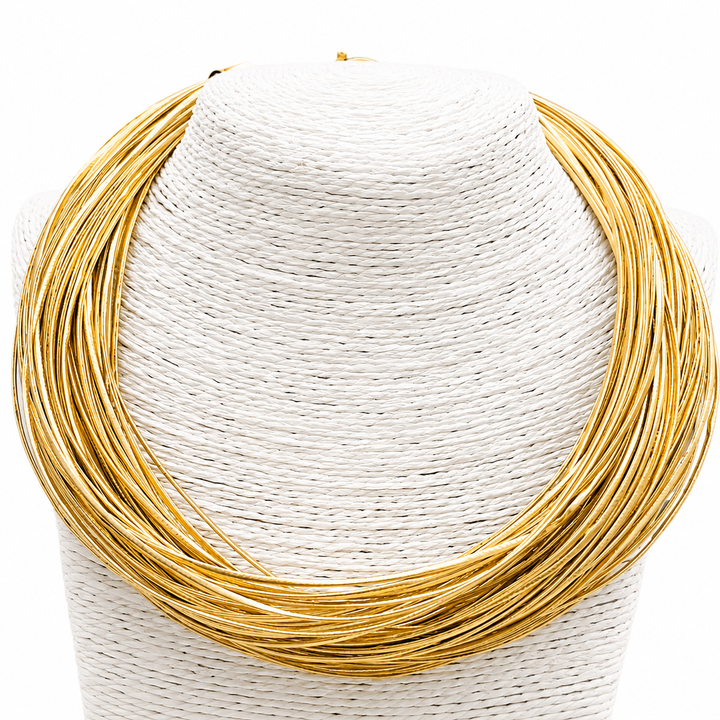 GOLD LEATHERETTE STRAND NECKLACE