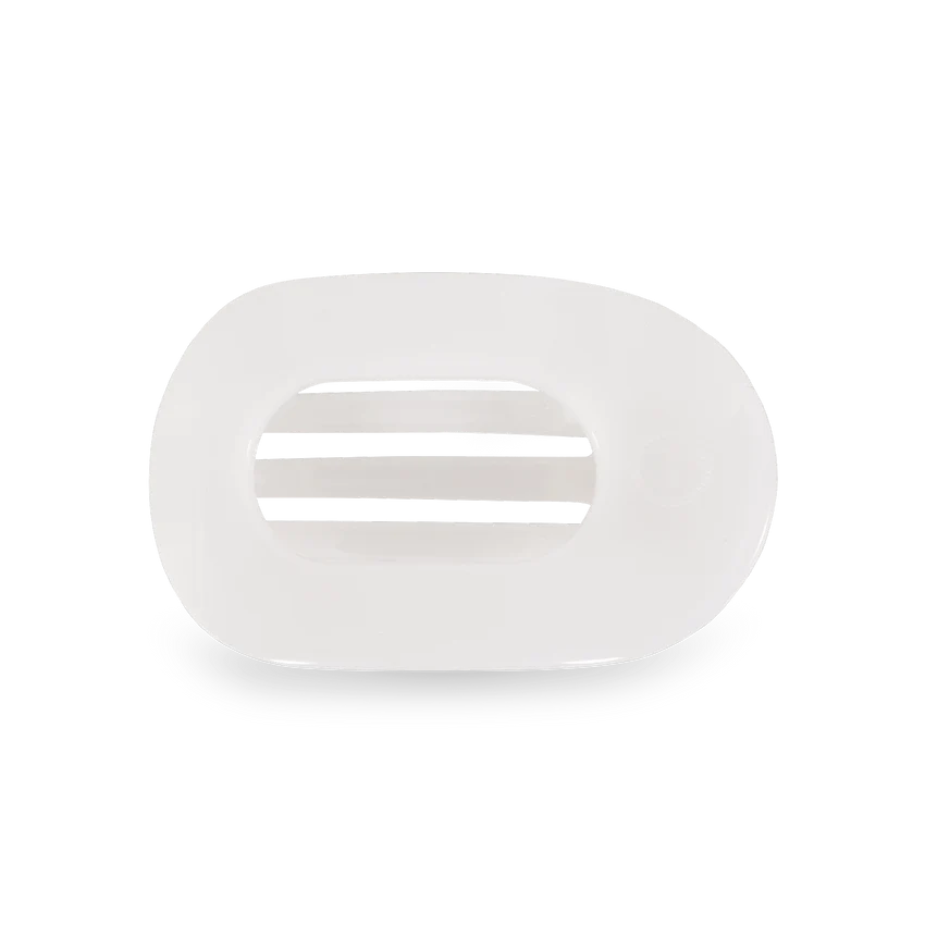 TELETIES SMALL FLAT ROUND HAIR CLIP COCONUT WHITE
