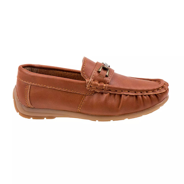 COGNAC BUCKLE LOAFERS