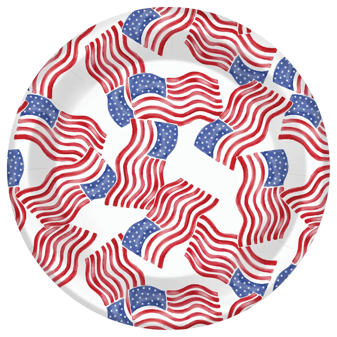 STARS & STRIPES ALLOVER DESSERT PLATE