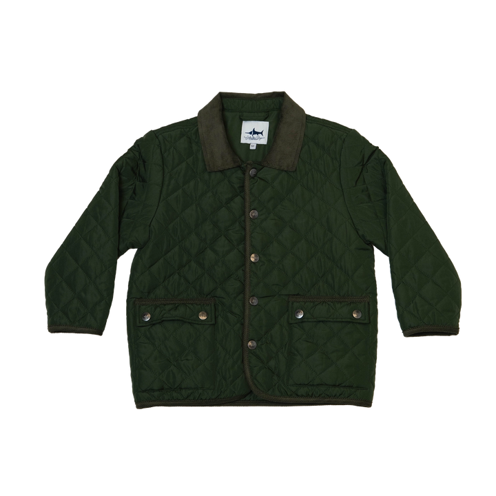 Green Derby Quilted Jacket on transparent background