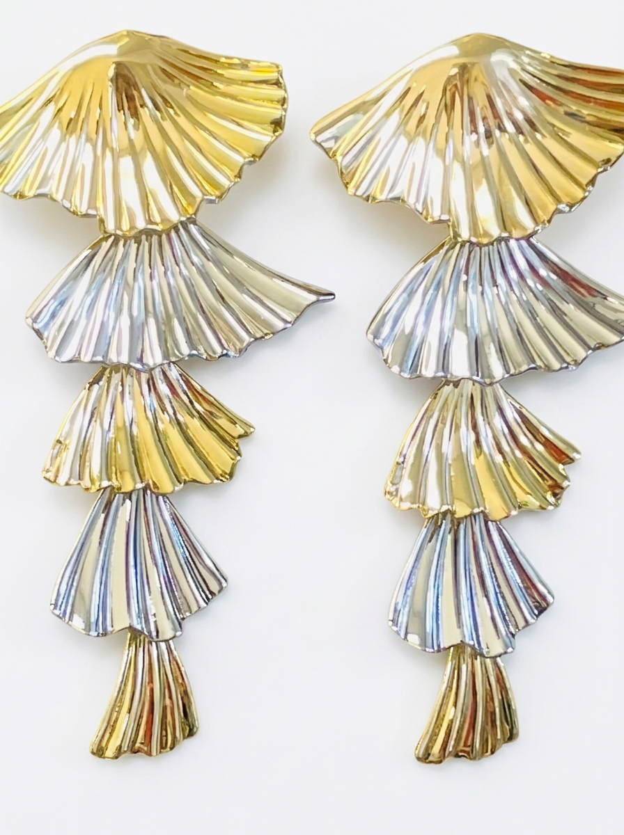 TWO TONE FANDANGO EARRINGS