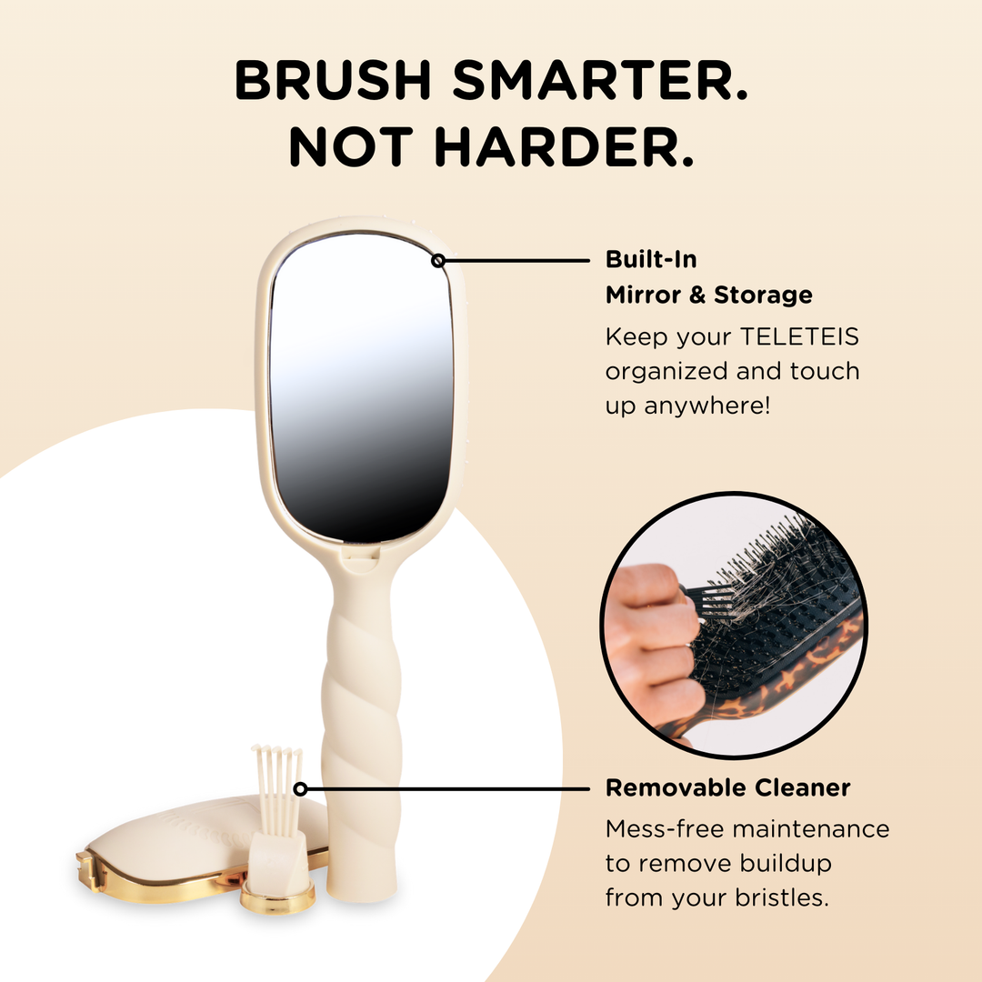 TAN BOAR BRISTLE HAIR BRUSH