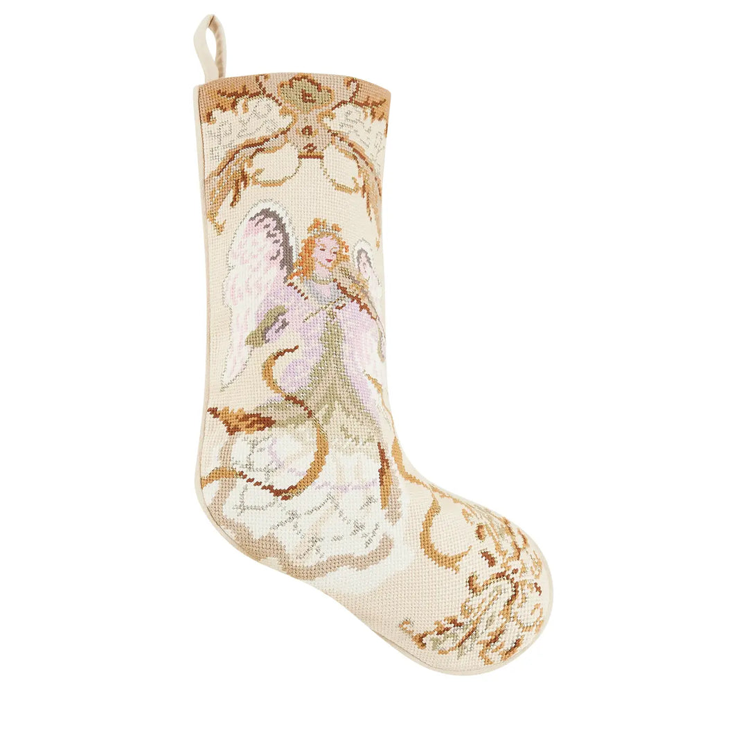 ANGEL WITH VIOLIN NEEDLEPOINT STOCKING