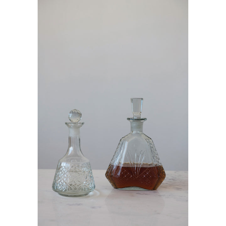 ETCHED GLASS DECANTER