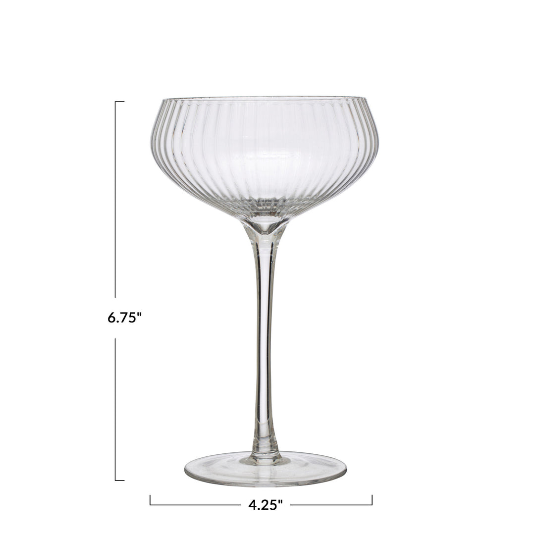 RIBBED COUPE GLASSES SET OF 2