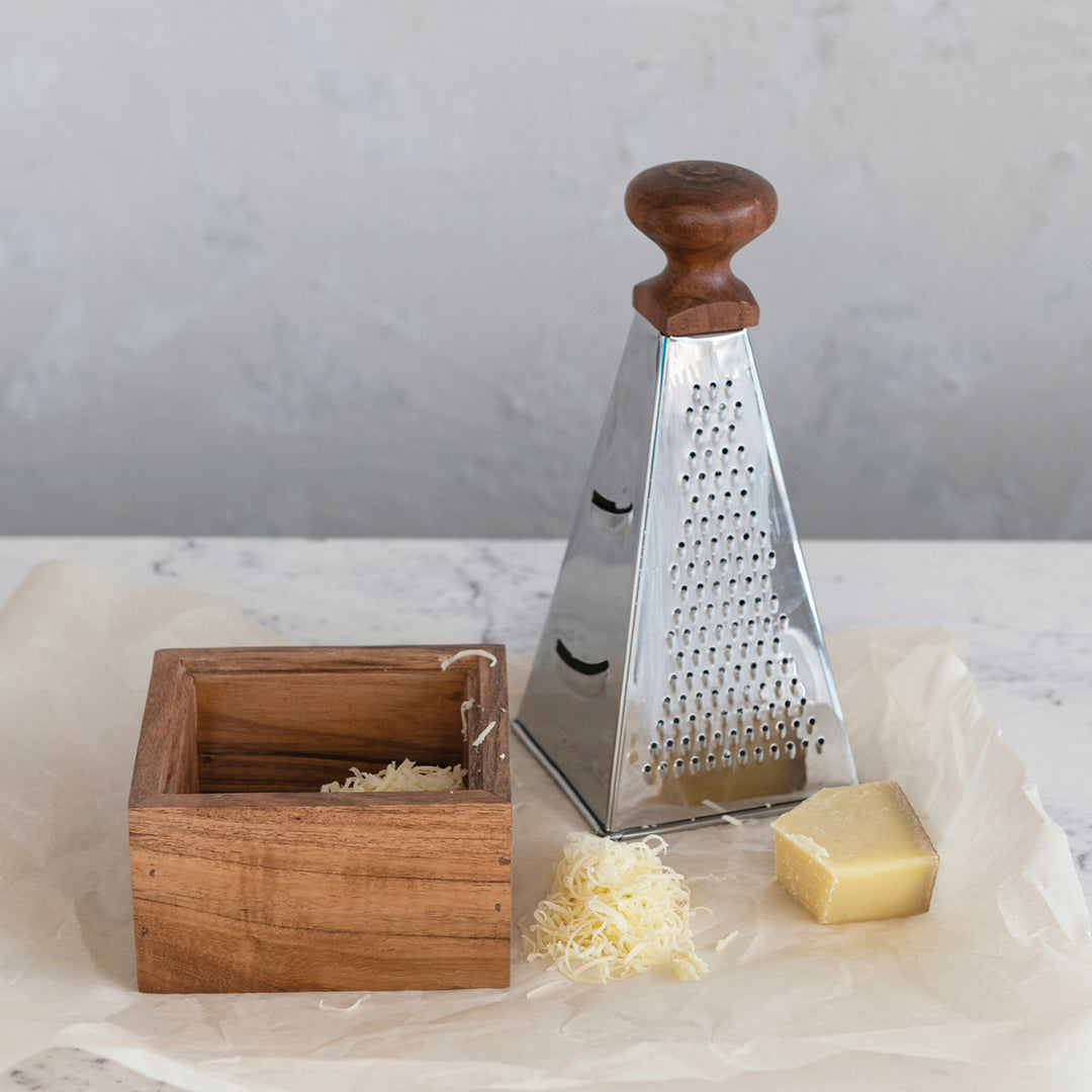 ACACIA WOOD HANDLED STEEL GRATER