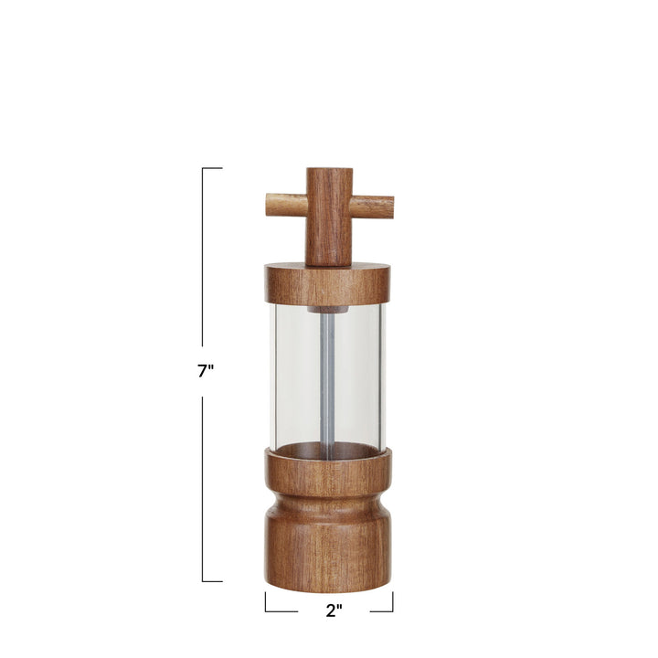 ACACIA WOOD & ACRYLIC SALT & PEPPER MILL