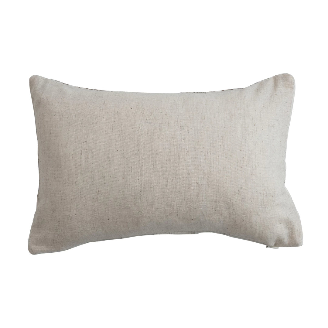 the back of throw lumbar pillow