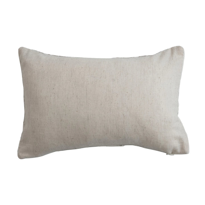 the back of throw lumbar pillow