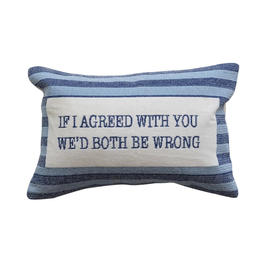 BLUE WHITE STRIPE LUMBAR PILLOW