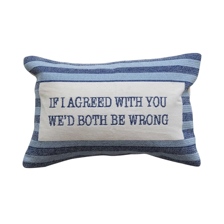 BLUE WHITE STRIPE LUMBAR PILLOW