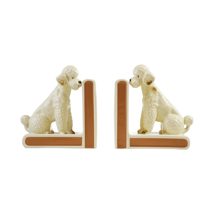 Vintage Reproduction Poodle Shaped Bookend Set – Decorative Dog Bookends for Classic Home Décor | Walker Boutique