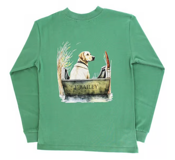 GREEN DOG IN BOAT LONG SLEEVE TEE