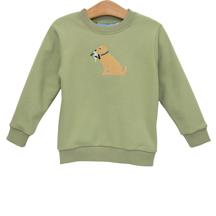 HUNTING DOG GREEN FRENCH TERRY PULLOVER