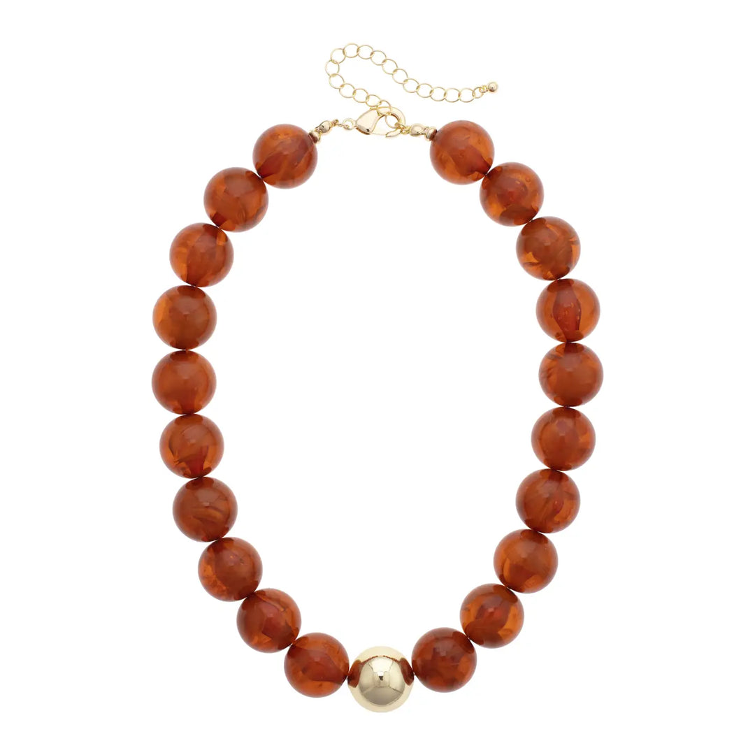 AMBER MARJORIE BEADED NECKLACE