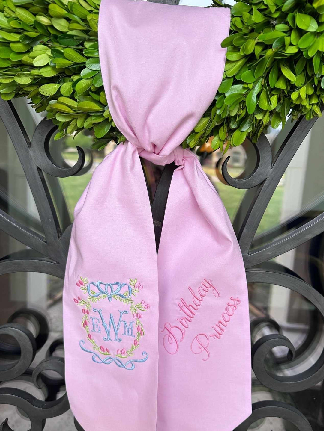BABY PINK WREATH SASH
