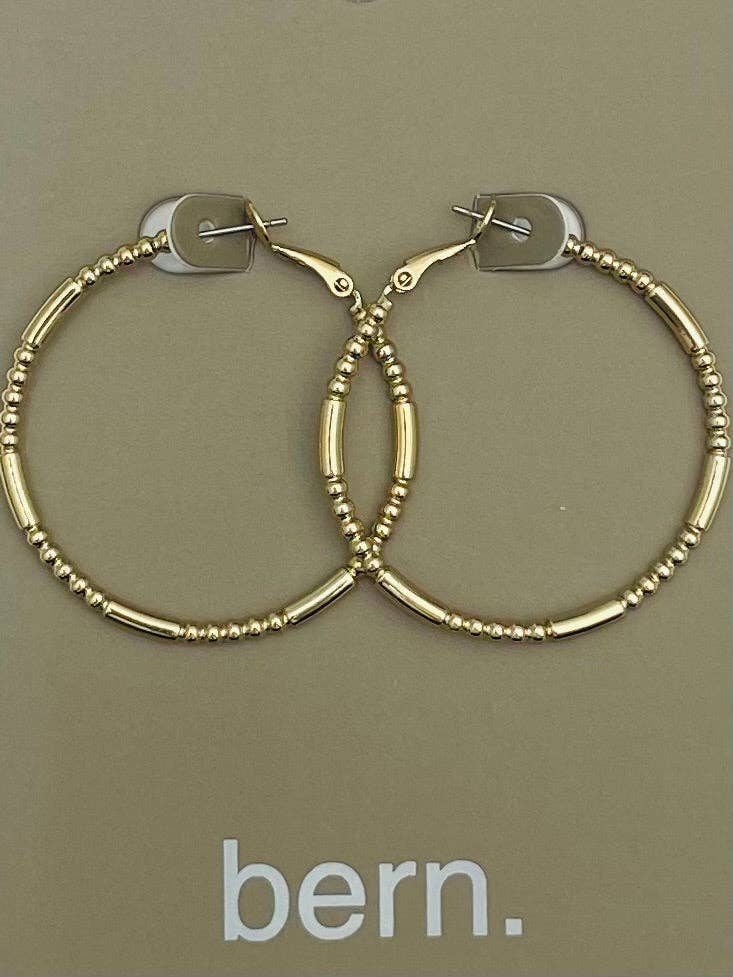GOLD JESSI BEADED HOOP EARRINGS