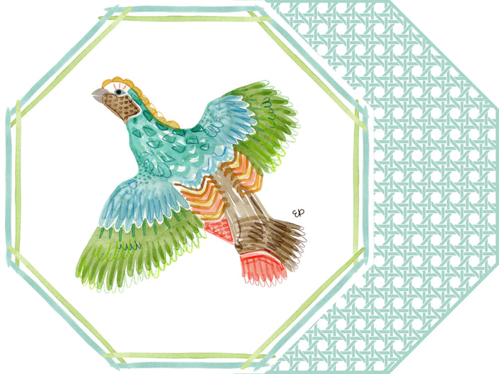 GAME BIRD OCTAGONAL TWO SIDED PLACEMATS