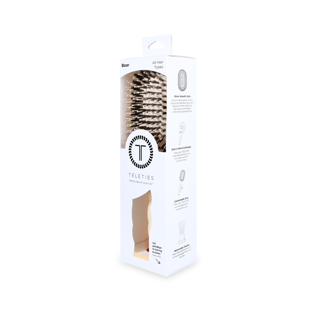 TAN BOAR BRISTLE HAIR BRUSH