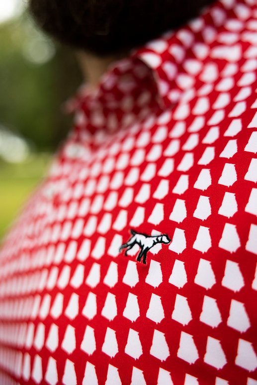 RED & WHITE GA STATE PRIDE POLO