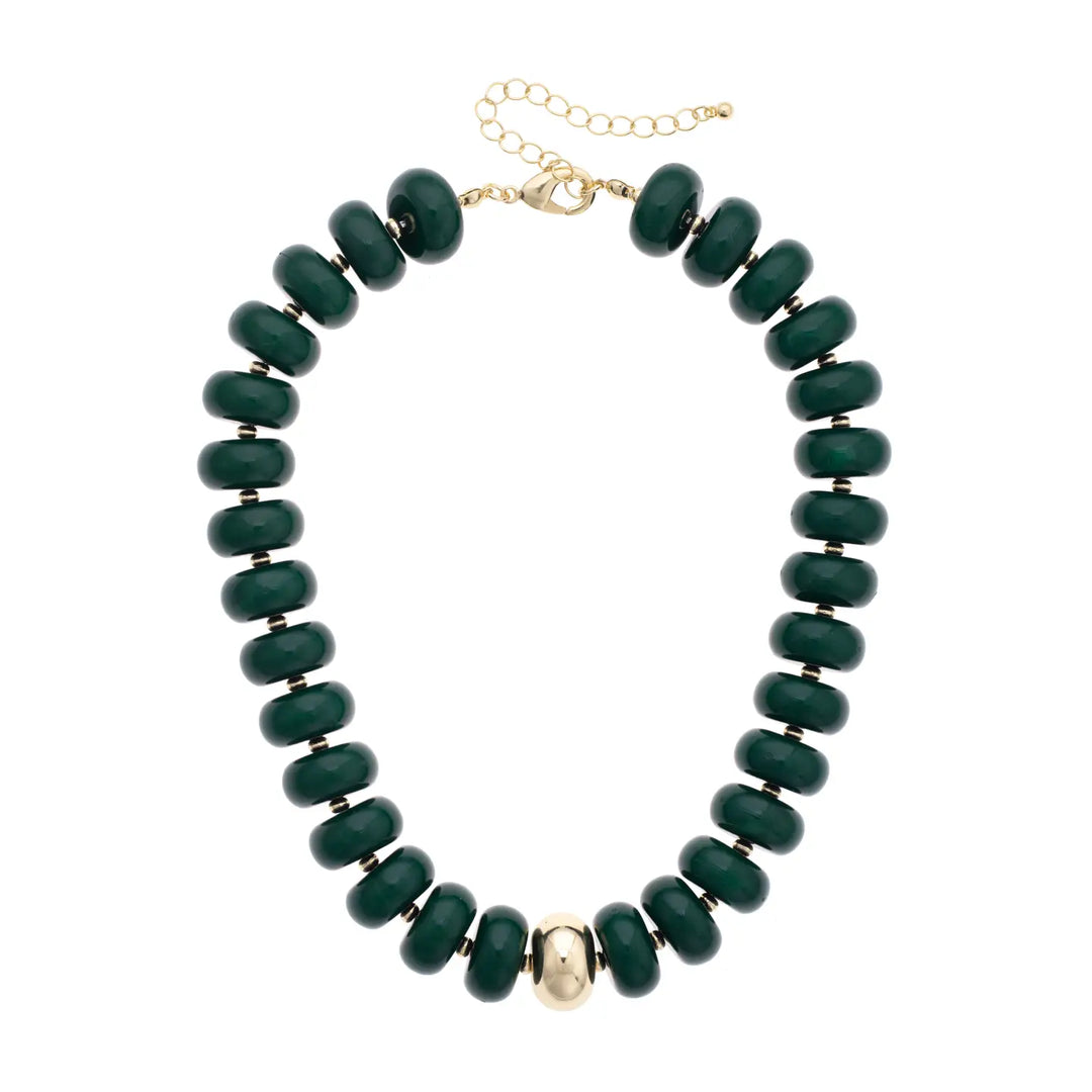GREEN SAN SEBASTIAN BEADED RESIN NECKLACE