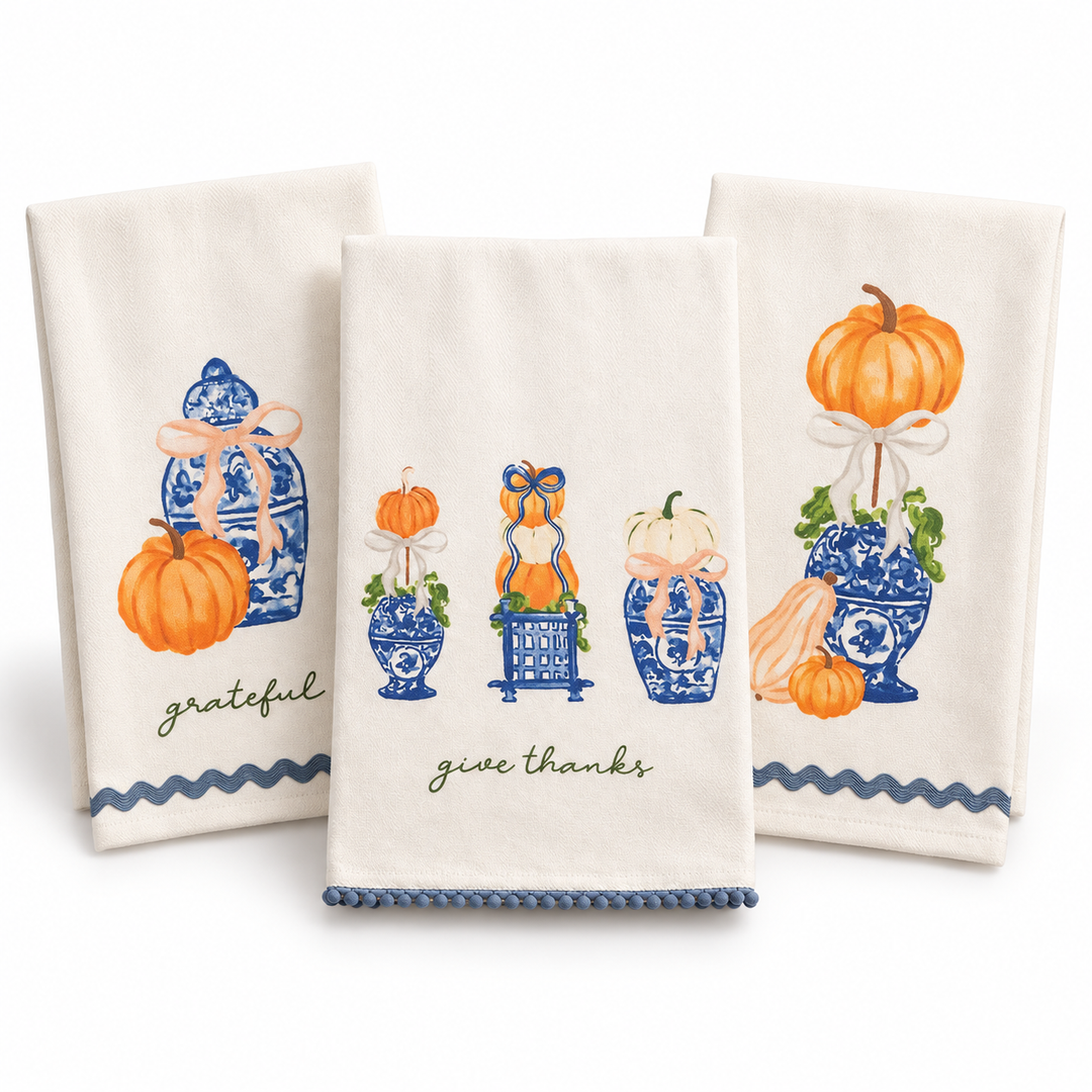 CHINOISERIE PUMPKIN TOPIARY HAND TOWEL