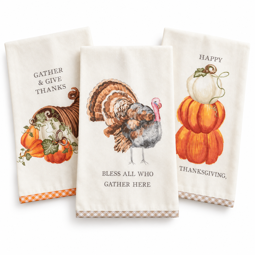 GINGHAM HEM FALL HAND TOWEL