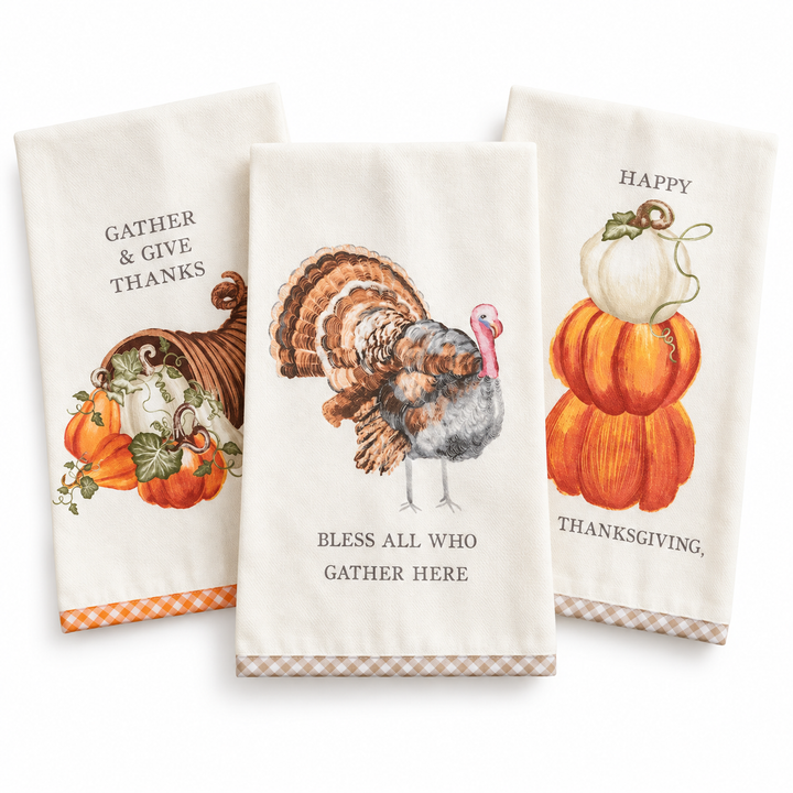 GINGHAM HEM FALL HAND TOWEL