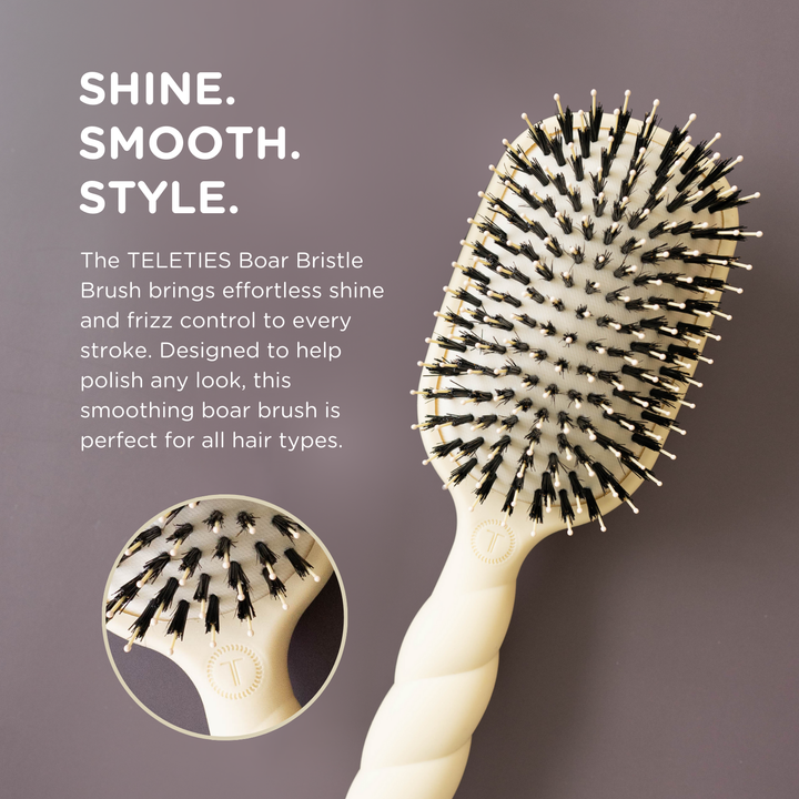 TAN BOAR BRISTLE HAIR BRUSH