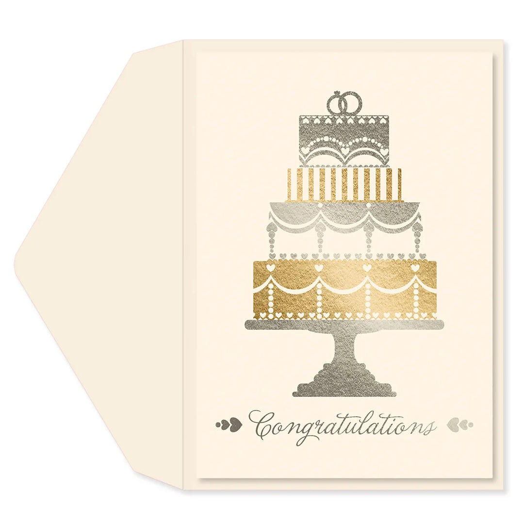 CAKE CONGRATULATIONS FOIL WEDDING CARD