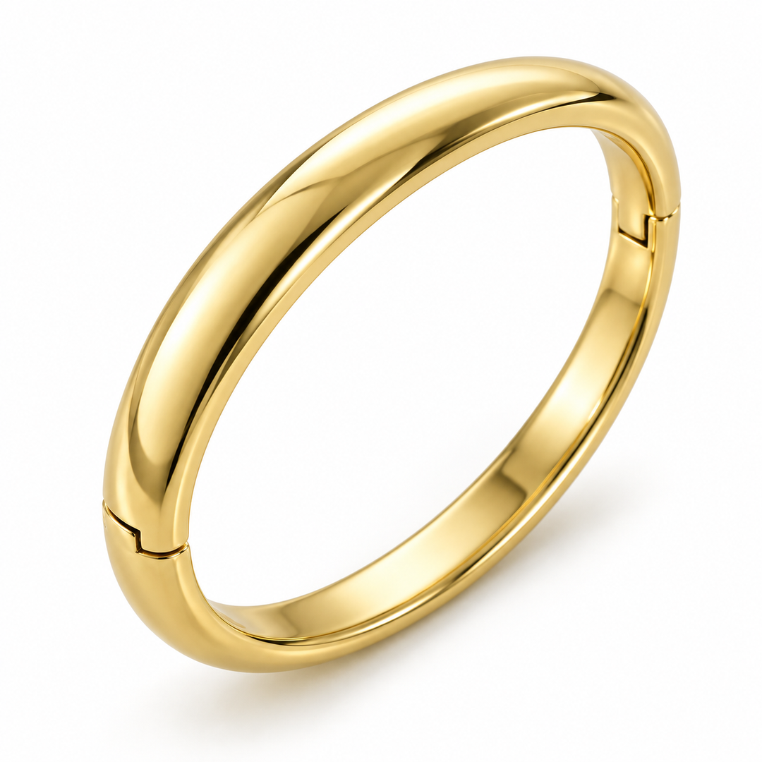 HEIRLOOM 18K GOLD HINGED BANGLE BRACELET