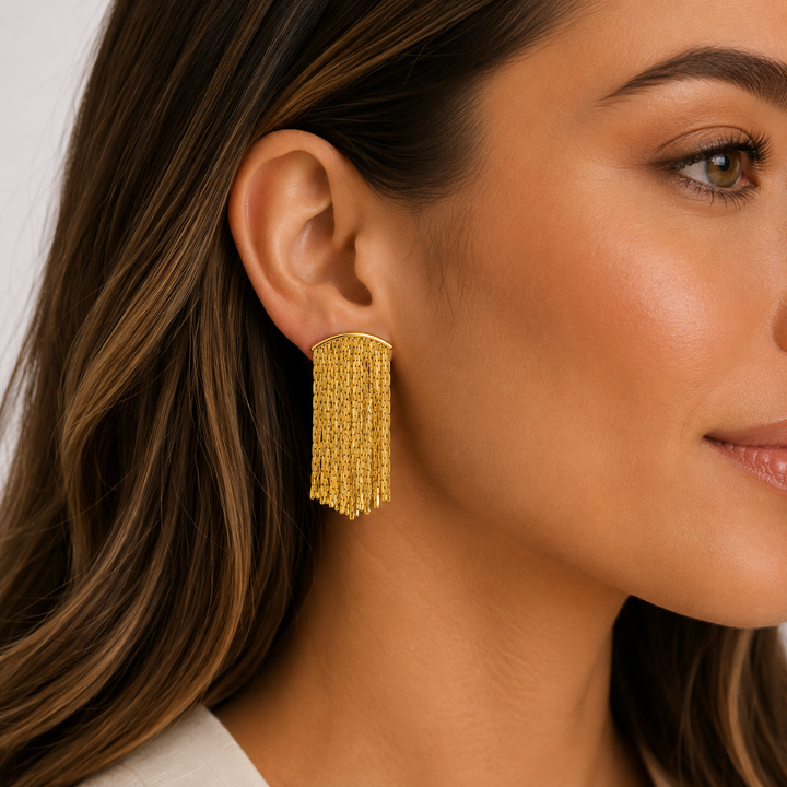 GOLD FRINGE EARRINGS