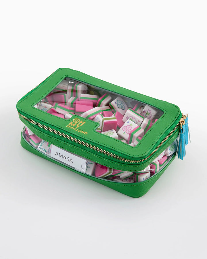 Oh My Mahjong Green Tile Storage Bag mahjong tile storage bag for organized game night accessories | Walker Boutique