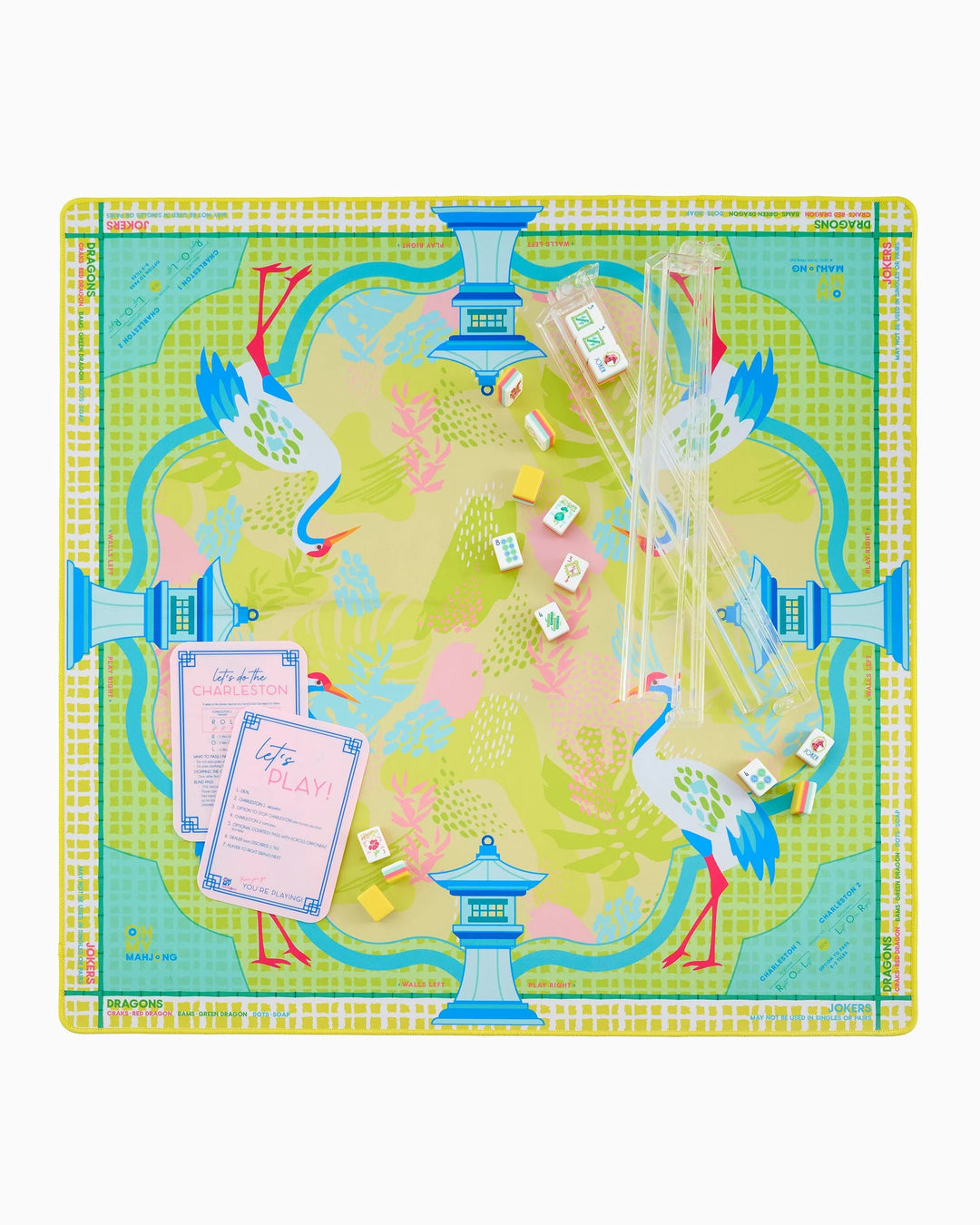Oh My Mahjong Hampton Mat in Tube mahjong mat in tube for stylish game night table setup | Walker Boutique