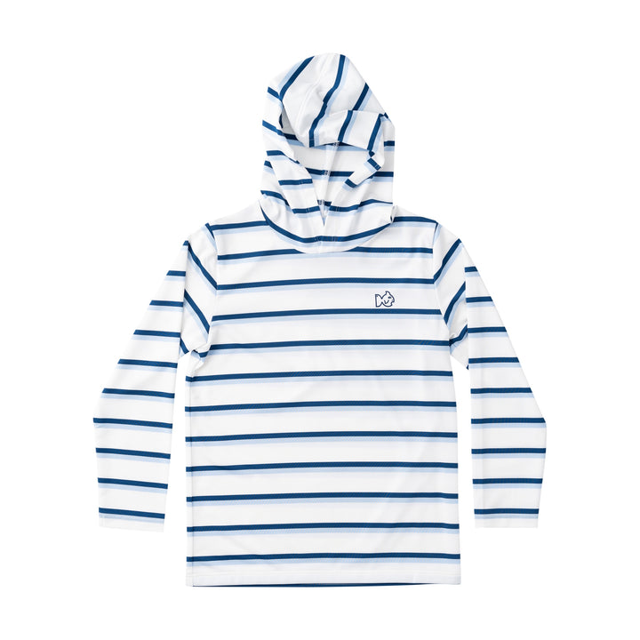 WINDSURFER NAVY PEONY STRIPE KIDS' PRO PERFORMANCE HOODIE